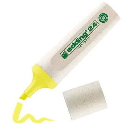 Edding 24 EcoLine Surligneur - 1 stylo - Pointe biseautée 2-5 mm - pour marquer et surligner textes et notes facilement et rapidement - rechargeable, en matériau recyclable