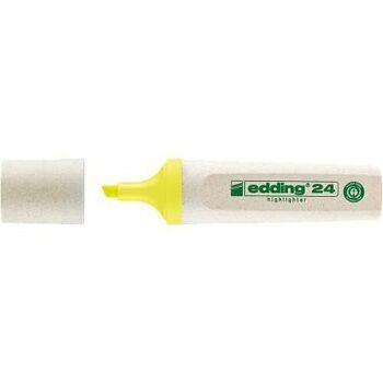Edding 24 EcoLine Surligneur - 1 stylo - Pointe biseautée 2-5 mm - pour marquer et surligner textes et notes facilement et rapidement - rechargeable, en matériau recyclable 2