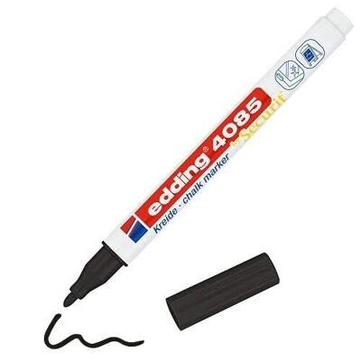 Edding 4085 Pennarello a gesso liquido - Punta tonda da 1 a 2 mm - Per fare, decorare e scrivere su base non permanente.