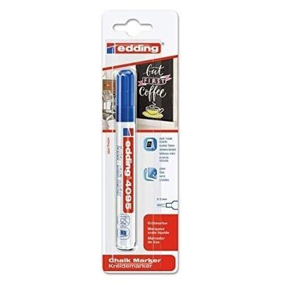 Edding 4095 Liquid chalk marker - Box of 10 blisters of 1 - Bullet tip 2-3 mm - Liquid chalk marker for making, decorating and writing permanently on windows, blackboards, glass, Plexiglas® and mirrors