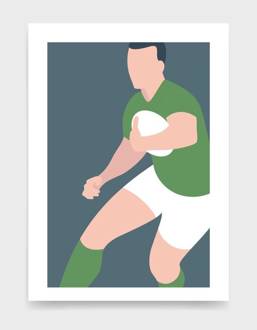 Rugby player - A3 - Green