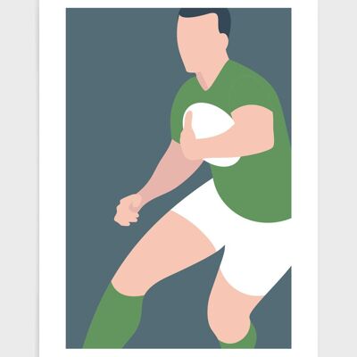 Rugby player - A3 - Green