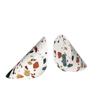 SOLID bookend terrazzo set