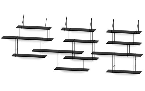 LINK Trio schwarz / Wandregal zur Aufbewahrung