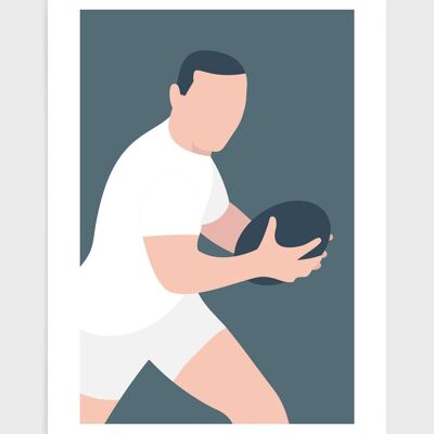 Rugby-Mann - A5 - Weiß