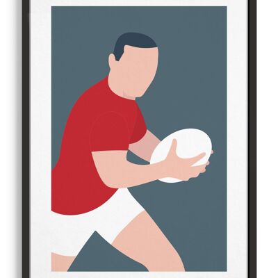 Rugby-Mann - A4 - Rot
