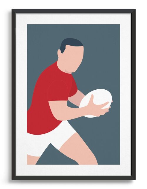Rugby man - A3 - Red