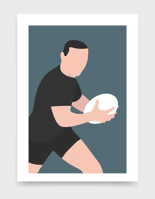 Rugby man - A5 - Black