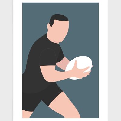 Hombre de rugby - A5 - Negro