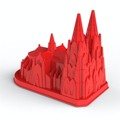 Stampi di sabbia della Cattedrale di Colonia, un fantastico giocattolo e souvenir di Colonia in rosso glitterato