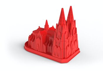 Moules à sable de la cathédrale de Cologne, un super jouet et un souvenir de Cologne en rouge pailleté