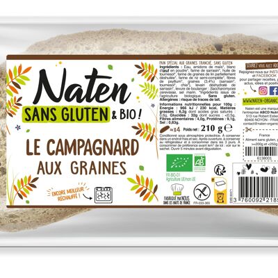 Pane contadino con semi senza glutine 210g Naten
