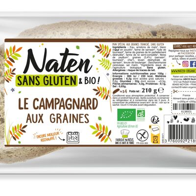 Pain campagnard aux graines sans gluten 210g Naten