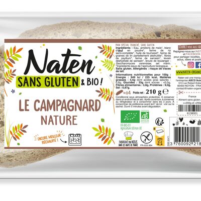 Pan de campo natural sin gluten 210g Naten