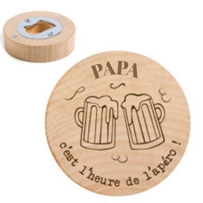 Round magnet bottle opener "... It's aperitif time"