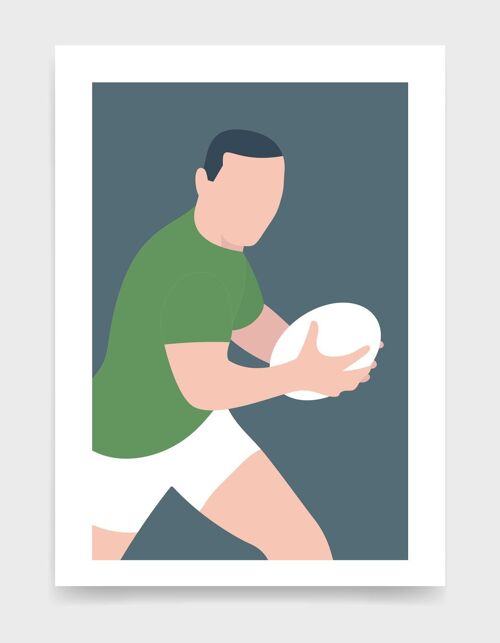 Rugby man - A5 - Green