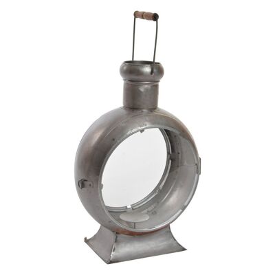 METALL-GLAS-LAMPE 37X22X55 ANTIK-SILBER FA152713