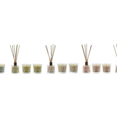 CANDELE SET 3 VETRO 25X16X6 2 CANDELE + 1 MIKADO 5 SU IN208236
