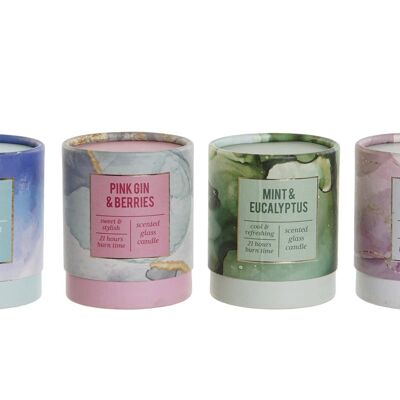 CRYSTAL WAX CANDLE 8X8X9 120 GR, 4 ASSORT. VE207451