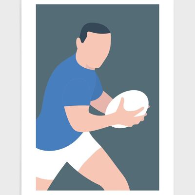 Rugby homme - A4 - Bleu et Blanc