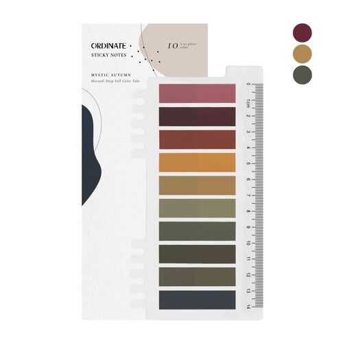 Mystic Autumn | Farbverlauf Morandi Sticky Notes | Index Sticky Notes mit Lineal | Seitenmarkierer | Sticky Tabs | Büro Studium Schulplaner | Markierung Sticker