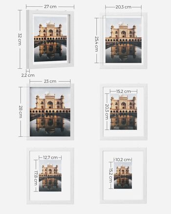 Lot de 9 cadres photo flottants 32 x 27 cm (L x l) 5