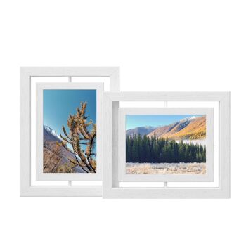 Ensemble de 16 cadres photo rotatifs pour photos mesurant 12,7 x 17,8 cm (5 x 7 po) 25,2 x 21,1 cm (L x l) 4