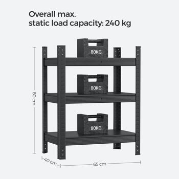 Étagère en métal à 3 niveaux 40 x 65 x 80 cm (P x L x H) 5