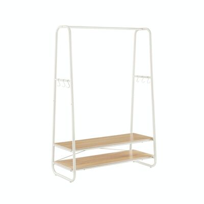 Clothes rack with 2 shelves 45 x 100 x 160 cm (D x W x H)