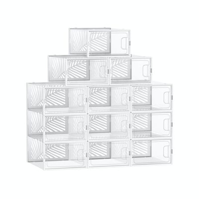 Juego de 12 cajas de zapatos para zapatos hasta la talla 44 33,5 x 23 x 14 cm (Pr x An x Al)