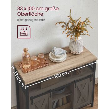 Buffet avec portes coulissantes 33 x 100 x 80 cm (P x L x H) 5