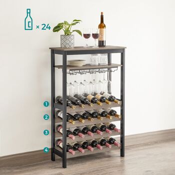 Casier à vin avec porte-verres 30 x 66 x 100 cm (P x L x H) 5