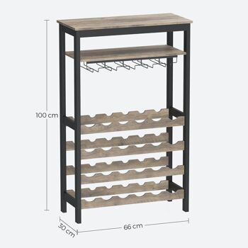 Casier à vin avec porte-verres 30 x 66 x 100 cm (P x L x H) 7