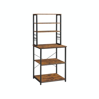 Kitchen rack with shelves and hooks 40 x 60 x 167 cm (D x W x H)