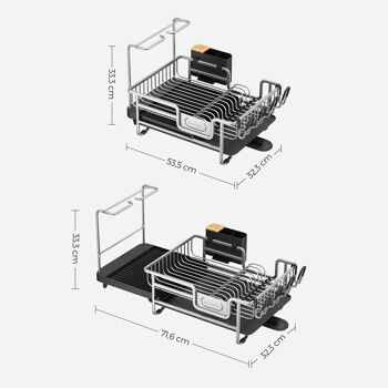 Égouttoir à vaisselle avec égouttoir (53,5-71,6) x 32,3 x 33,3 cm (L x l x H) 8