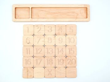 Tableau cube mathématique avec des nombres 3