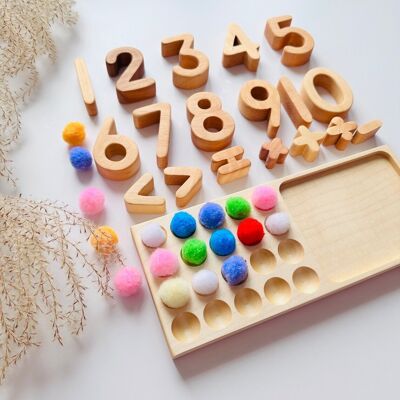 Wooden 20 frame, Montessori Counting Board