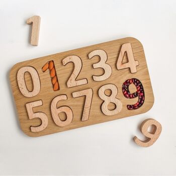 Puzzle de chiffres en bois massif 2