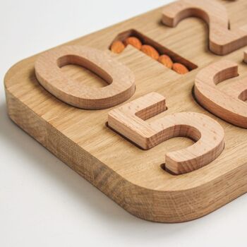 Puzzle de chiffres en bois massif 5