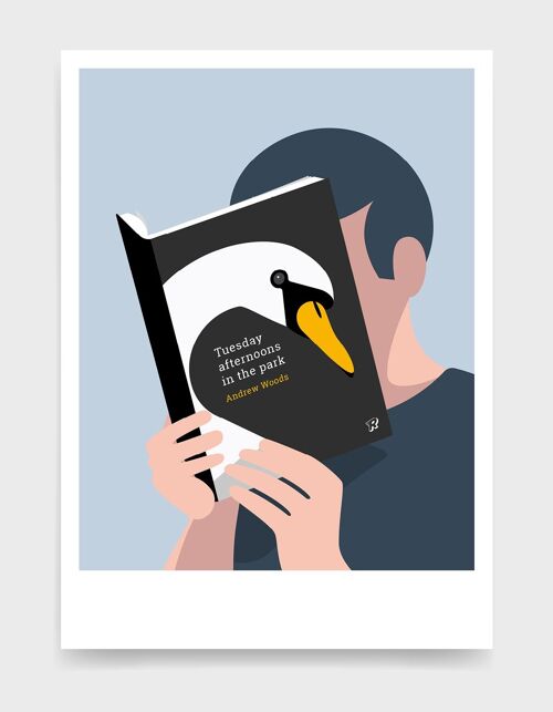 Reading a book - A4 - Swan