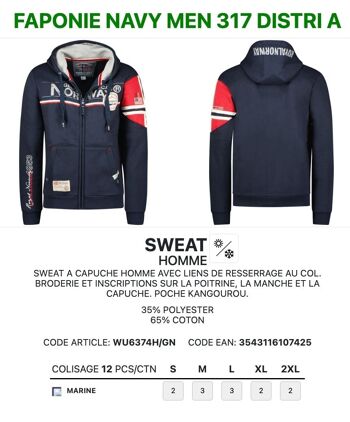 Sweat Homme Geographical Norway FAPONIE NAVY MEN 317 DISTRI A 2