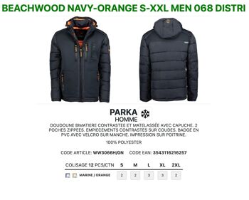 Parka Homme Geographical Norway BEACHWOOD NAVY-ORANGE S-XXL MEN 068 DISTRI 2