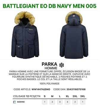 Parka Homme Geo Norway BATTLEGIANT EO DB NAVY MEN 005 2