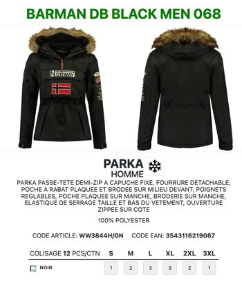 Parka Homme Geographical Norway BARMAN DB BLACK MEN 068 2