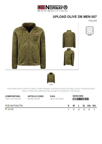 Polaire Homme Geographical Norway UPLOAD OLIVE DB MEN 007 2