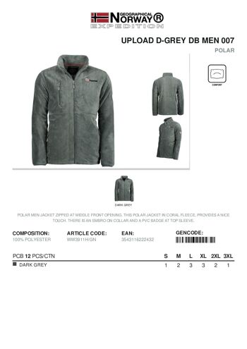 Polaire Homme Geographical Norway UPLOAD D-GREY DB MEN 007 2