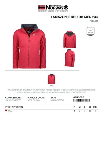 Polaire Homme Geographical Norway TAMAZONIE RED DB MEN 233 2