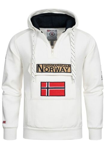 Sweat Homme Geographical Norway GYMCLASS MEN HZ WHITE 100 DB 1