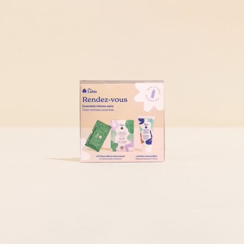 Kit Rendez-Vous : 3 préservatifs équitable, végan et naturel + un lubrifiant à base d'eau 20ml naturel