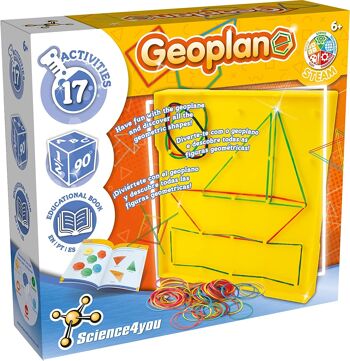 Science4you Geoboard avec élastiques - Jouet éducatif Montessori avec 17 activités pour enfants - Kit de géométrie idéal avec formes géométriques et jeux mathématiques - Jouet scolaire pour enfants de 6 7 8 9 10 ans et plus 1
